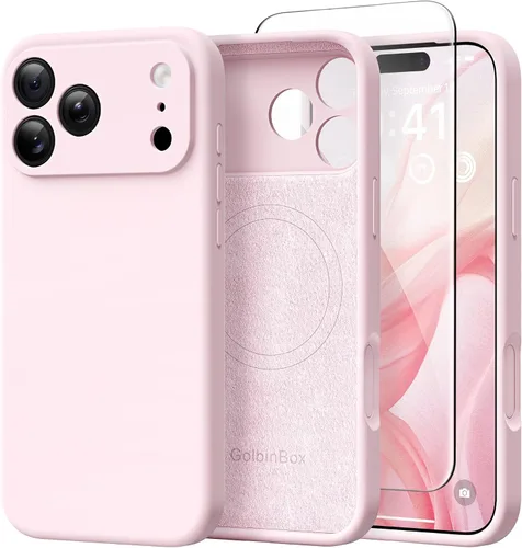 Vista 23 de GolbinBox Funda magnética para iPhone 17, compatible con MagSafe, cubierta de silicona integrada para control de cámara, funda de silicona líquida a