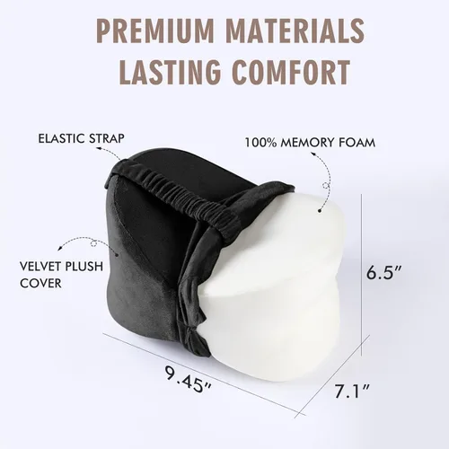 Vista 2 de Almohada de rodilla negra para personas que duermen de lado, almohadas de espuma viscoelástica entre las piernas para aliviar el dolor de ciática