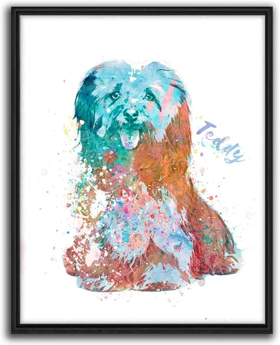 Vista 21 de Personal-Prints Regalo de arte personalizado para pared de perro, impresión artística moderna personalizada única de estilo acuarela La raza