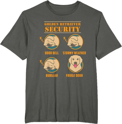 Vista 7 de Camisa Golden Retriever de seguridad Golden Retriever para perro divertido, Negro, S