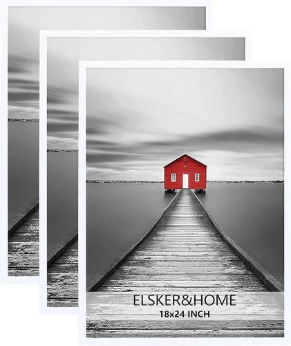 Vista 30 de ELSKER&HOME Marco de póster de 8 x 24 pulgadas, paquete de 3 portarretratos Negro