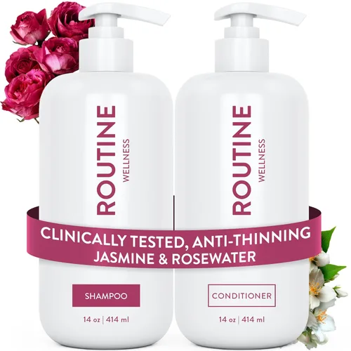 Vista 26 de Routine Wellness Set de champú y acondicionador antiadelgazamiento para el cabello adelgazante, bloqueador de biotina DHT para mujeres y hombres