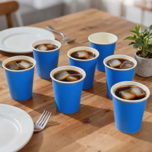 Vista 4 de Yes!Fresh Hot Party - Vasos de papel, 8 onzas, 50 unidades, varios colores (azul)