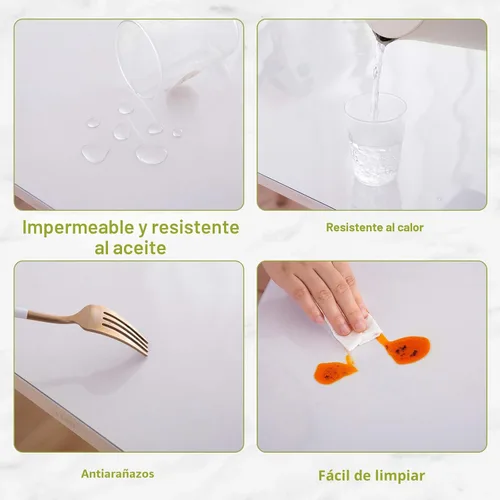 Vista 4 de Protector de mesa de 12 x 24 pulgadas - Vinilo transparente, plástico de 1.5 mm de grosor, tapete de escritorio
