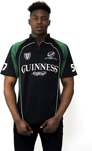 Vista 4 de Guinness - Camisa de rugby de manga corta color negro y verde