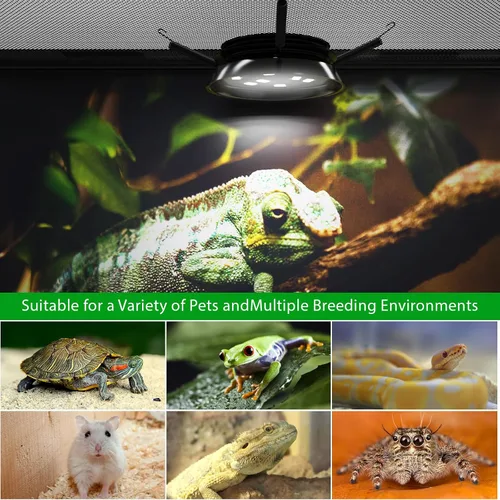 Vista 4 de Luz de reptil UVB/UVA ajustable de 6 pulgadas con temporizador y atenuador, para reptiles de selva tropical y desierto, pitón, tortugas, luz