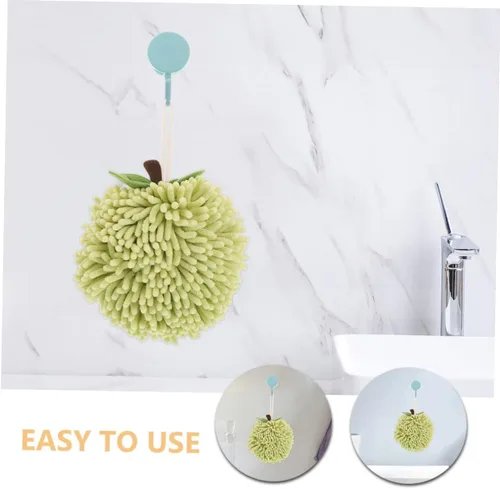 Vista 9 de 2pcs Chenille Hand Towels Fuzzy Super Absorbent and Quick Drying for Bathroom and Kitchen Cute Hanging Design for Easy Storage and Versatile Use