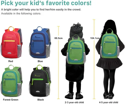 Vista 9 de MOUNTAINTOP Mochila infantil para niños y niñas, bolsa de jardín de infantes preescolar