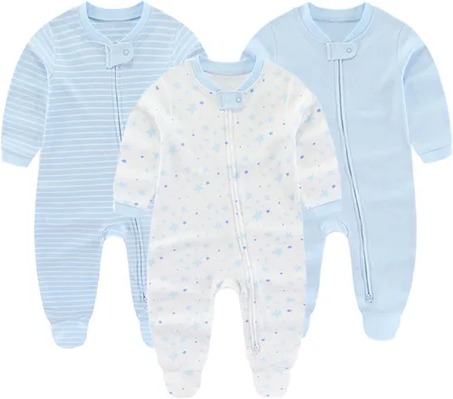 Vista 4 de ZAV Ropa unisex para bebés, paquete de 5 mamelucos de manga corta y 3 mamelucos con pies para bebé