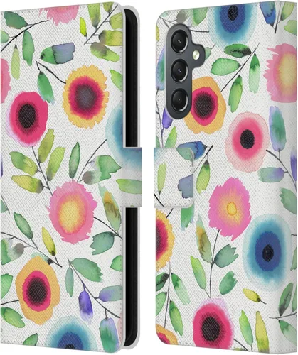 Vista 294 de Head Case Designs Officially Licensed Ninola Ditsy Flowers Yellow Nature Bold Leather Wallet Case Compatible with Samsung Galaxy A07 4G