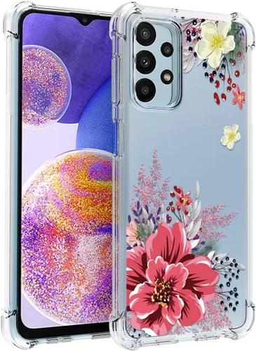 Vista 8 de Osophter Funda transparente para Samsung Galaxy A23 con esquinas reforzadas de poliuretano termoplástico (TPU), absorción de golpes, flexible