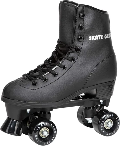 Vista 2 de C SEVEN C7skates - Patines cuádruples de diseño retro para jóvenes y adultos Negro suave