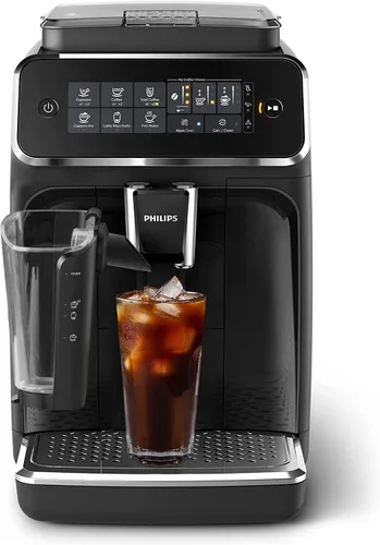 Vista 2 de Philips - Cafetera de expreso 3200 Series totalmente automática, con espumador de leche LatteGo y café helado, 5 variedades de café, pantalla táctil