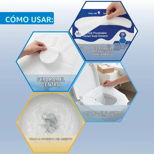 Vista 8 de MED PRIDE Fundas desechables para asiento de inodoro, desechables, seguras para sépticas, 250
