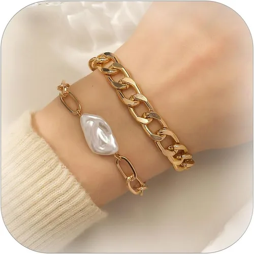 Vista 60 de Long tiantian Pulsera de oro gruesa para mujer, pulseras de oro delicadas, pulseras para mujer, pulseras apilables de eslabones de cadena