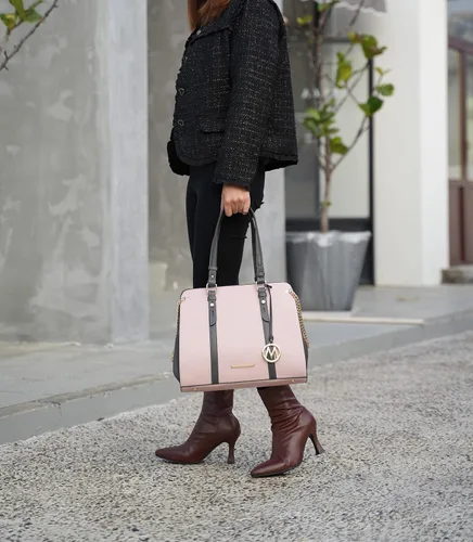 Vista 3 de MKF Collection Mia K - Bolso de mano para mujer, de cuero vegano con asa superior