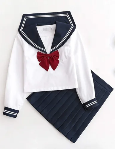 Vista 3 de OrFilam Traje de niña escolar Kawaii lindo traje de sirvienta para niña, traje de marinero. Traje de estudiante japonés