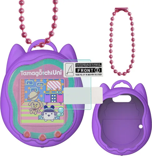 Vista 8 de Tamagotchi Uni Interactive Virtual Pet, protector de pantalla para Tamagotchi Uni Pet Band Accesorios (cubierta de silicona) (azul)