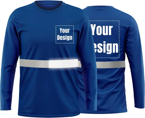 Vista 10 de La alta visibilidad reflexiva de las camisetas de la seguridad del logotipo de encargo Hola Vis de Verde neón