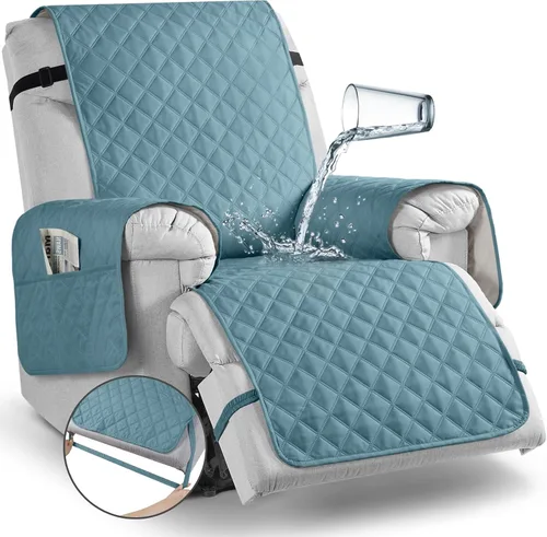 Vista 21 de TAOCOCO - Funda antideslizante para silla reclinable, funda para sofá, funda para silla reclinable pequeña con correas elásticas, protector
