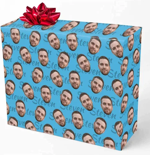 Vista 19 de M YESCUSTOM Papel de regalo con fotos personalizadas, papel de regalo para el Día de la Madre, Día del Padre, cumpleaños, Navidad