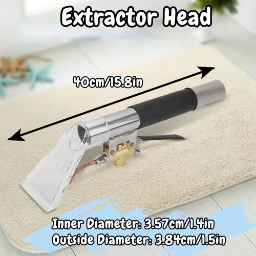 Vista 6 de Cabeza extractora, Accesorio de extractor de vacío para muebles de alfombra de tapicería, Accesorio extractor de alfombras de acero inoxidable