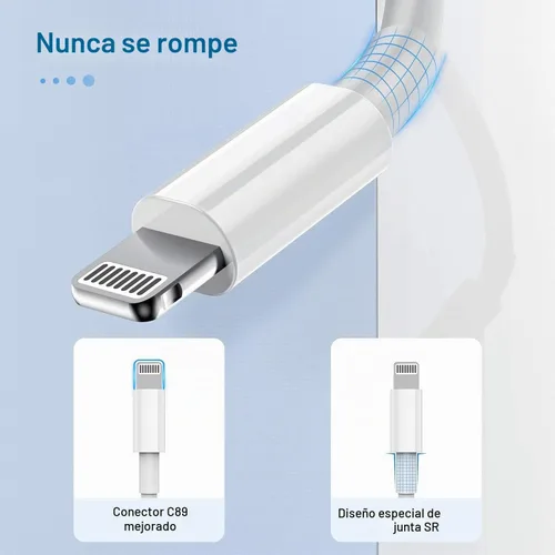 Vista 6 de [Certificado Apple MFi] Cable corto USB-C a Lightning (paquete de 3 0.6 pies), cable de carga rápida para iPhone, cable de carga USB-C de entrega