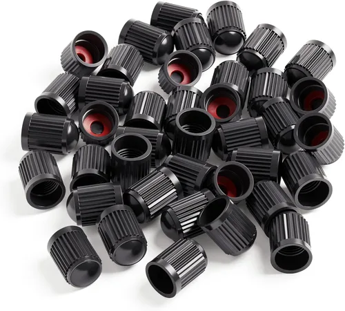 Vista 76 de 10 piezas de tapas de válvula de neumático TPMS con vástago largo, tapas de válvula de rueda de plástico negro para TPMS TR20008, tapas de vástago