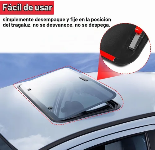Vista 5 de Cubierta Universal para Techo Solar de Coche Endxedo - Deflector de Viento para Techo Solar, Aislante Térmico con Superficie Impermeable, Visera