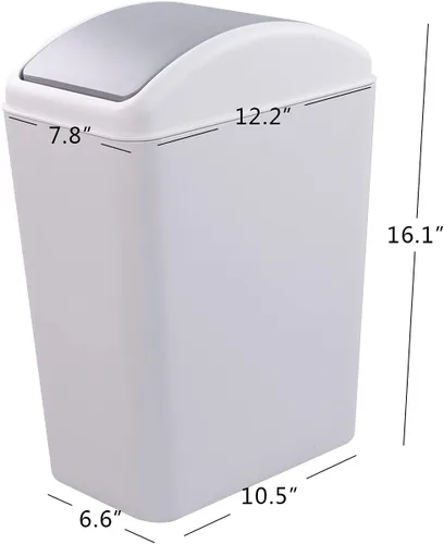 Vista 2 de Ggbin Cubos de Basura de Plástico con Tapa Giratoria, Cubos de Basura de Cocina Gris de 16 L