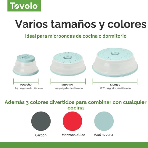 Vista 5 de Tovolo Cubierta antisalpicaduras para microondas para alimentos, mediano (rojo manzana acaramelada) – Tapa protectora antisalpicaduras de silicona