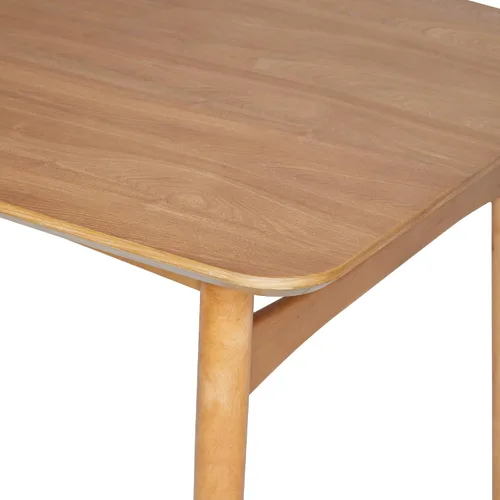 Vista 6 de Walker Edison Mesa de comedor moderna Mid-Century de madera maciza con patas cónicas, 59 pulgadas, fresno inglés