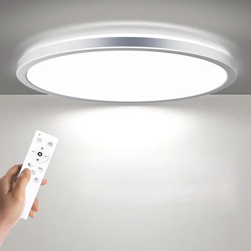 Vista 15 de BLNAN Lámpara de techo LED regulable con control remoto, 12 pulgadas, 3000 K-6500 K, color de luz ajustable, moderna lámpara de techo ultrafina
