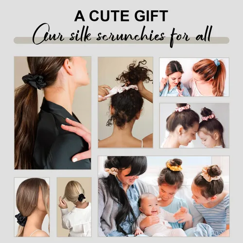 Vista 7 de WIGI Juego de 2 coleteros de seda, 100% seda de morera pura, no daña el cabello para mujeres, súper suave, elegante, apto para todo tipo de cabello