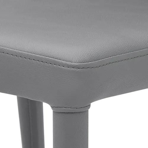 Vista 5 de ZURI Jillian - Silla de comedor de cuero sintético gris con respaldo curvado