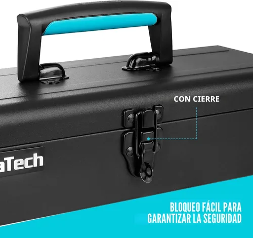 Vista 4 de DURATECH 15" caja de herramientas del metal, caja de herramientas de acero