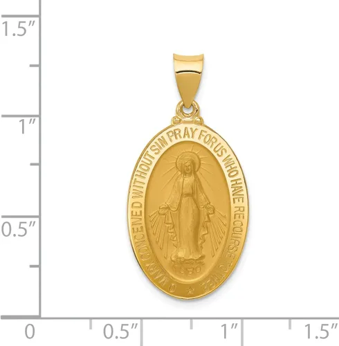 Vista 2 de FindingKing Colgante de medalla milagrosa de oro amarillo de 14 quilates, No aplicable, No es una piedra preciosa
