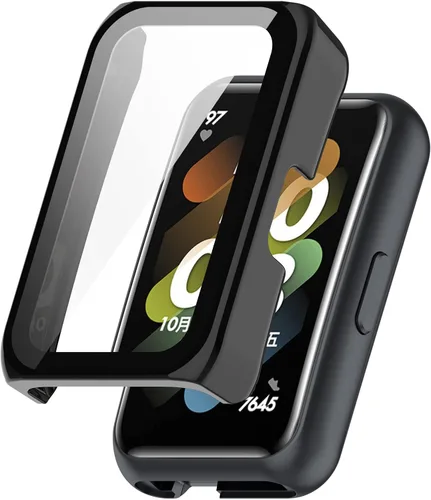 Vista 2 de Funda compatible con Huawei Watch Fit Mini protector de pantalla, carcasa completa de policarbonato duro, parachoques de vidrio templado, carcasa 6