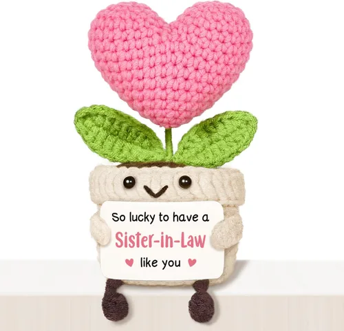 Vista 30 de Regalos de cumpleaños número 16 para niñas, flor de corazón rosa de ganchillo hecha a mano, regalos de dulces 16 para niñas, decoraciones