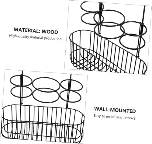 Vista 6 de Housoutil Soporte para secador de pelo, soporte para soplador de pelo de metal, organizador de despensa para colgar sobre la puerta, soporte