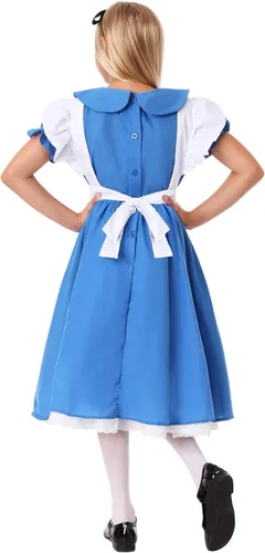 Vista 3 de Disfraz de lujo de Alicia en el país de las maravillas para niños, azul, blanco