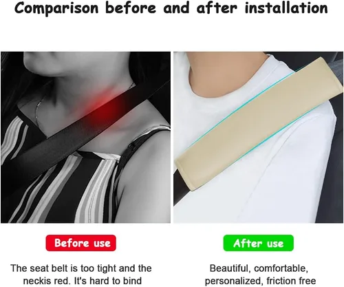 Vista 6 de Almohadillas para cinturón de seguridad de automóvil, cubierta de almohadillas para cinturón de seguridad, cojines de cubierta de correa, cómodo