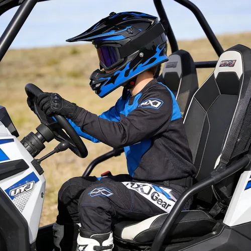 Vista 4 de Casco de Bicicleta de Tierra para Jóvenes Niños para Niños y Niñas, F001 Casco de Motocicleta de Cara Completa para Todoterreno ATV Conducción