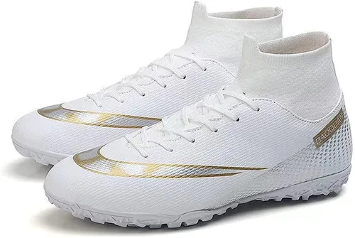 Vista 5 de MEILIN Zapatos de fútbol para niños grandes y niñas, ligeros, duraderos, antideslizantes, para uso al aire libre