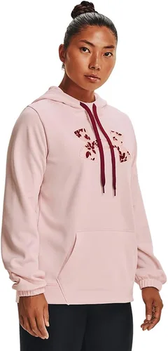 Vista 2 de Under Armour Sudadera con capucha de forro polar con logotipo grande para mujer