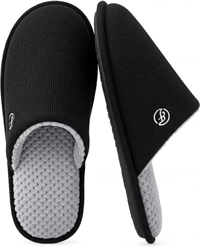 Vista 9 de EverFoams Pantuflas de punto de algodón para hombre con espuma Gris