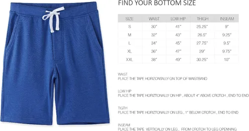 Vista 3 de Shorts casuales para hombre de algodón suave y elástico con forro polar y bolsillos para gimnasio