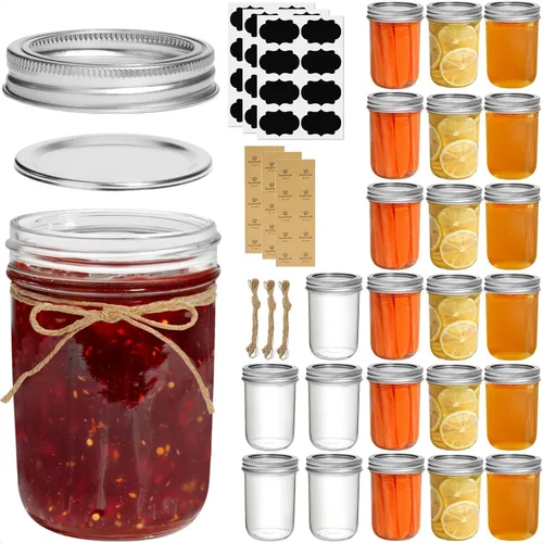 Vista 19 de ComSaf Frascos Mason Pequeños de 2 oz, 48 Piezas Mini Contenedores Mason, Frascos Pequeños para Conservas, Mini Frasco de Vidrio con Tapas