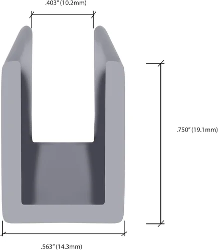 Vista 3 de Brixwell SDCD38GM-CCP4 Gun Metal 3/8" Canal en U Profundo para Puerta de Ducha de Panel Fijo - Muestra de 4 pulgadas