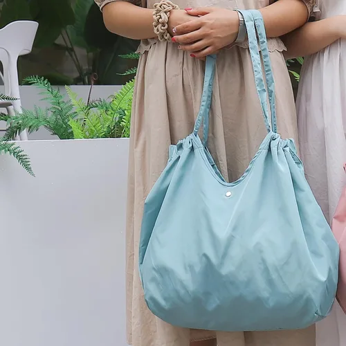 Vista 2 de Bolsa de comestibles reutilizable, impermeable, plegable, de gran capacidad, bolsa de compras portátil lavable para gimnasio, picnic, campamento